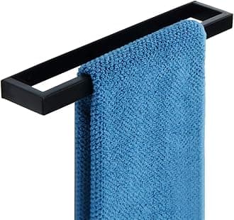 Sayayo Bathroom Towel Holder Hand Towel Ring Black Towel Rail SUS304 Stainless Steel 12-inch Wall Mounted, EGJF030-B