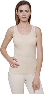Women's Slim Fit Thermal Tops Round Neck Sleeveless Pack Of 1