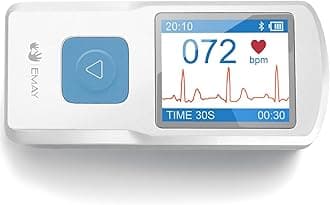 Portable ECG Monitor | Record ECG and Heart Rate | Compatible with Smartphone and PC (Grey)