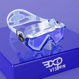 Adult Pano 3 Scuba Diving Mask, Tempered Glass Snorkel Mask Anti-Fog Swim Mask No Leakage Swim Goggles with Nose Cover Snorkeling Gear for Snorkeling, Freediving, Swimming