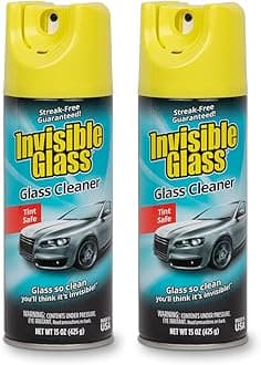 91163-2PK Premium Aerosol Glass Cleaner Spray for Car Windshields and Windows, Automotive and Home Window Cleaner, Streak-Free, Ammonia-Free, Tint-Safe – 15 oz (Pack of 2)