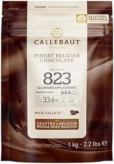 823 Finest Belgian Milk Chocolate Couverture Callets 33.6% Cocoa 1kg