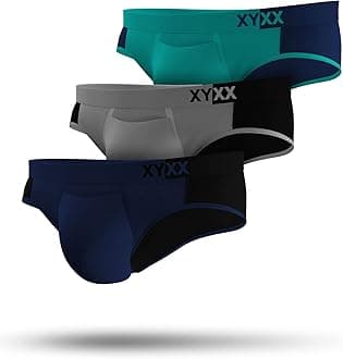 Men's Dualist Micromodal Regular Fit Colorblock Antimicrobial Briefs with No Marks Waistband (Pack of 3)