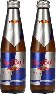 Red Bulls Glass Bottle Energy Drink Pack of 2 x 250ml (Imported)