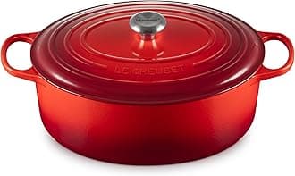 Le Creuset Signature Enamelled Cast Iron Oval Casserole Dish With Lid, 35 cm, 8.9 Litres, Cerise, 21178350602430