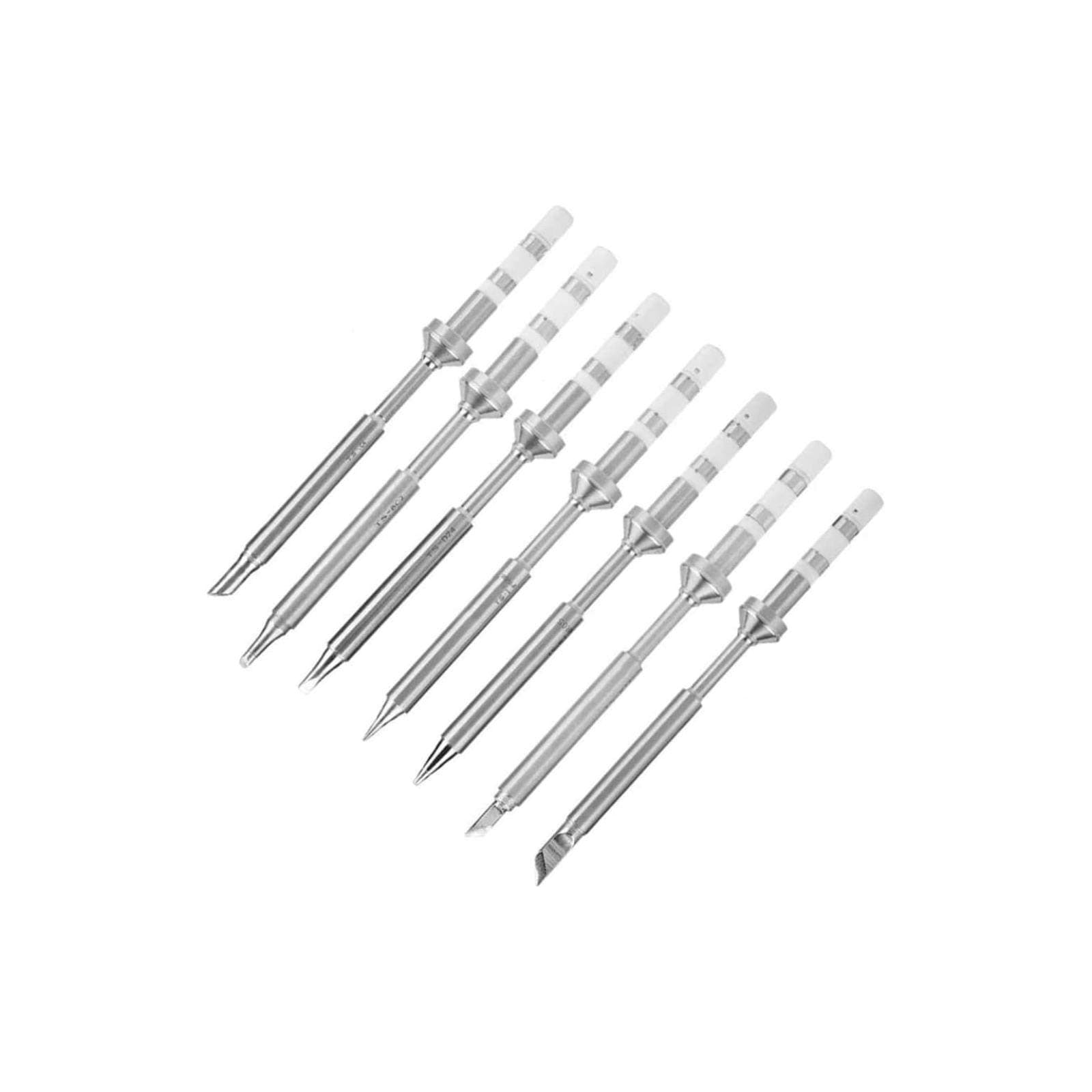7Pcs/set Original Soldering Iron Tip Replacement for TS100, Portable Outdoor Soldering Iron Kit Mini Digital Soldering Iron Replacement