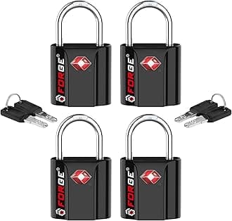 TSA Approved Luggage Locks, Ultra-Secure Dimple Key Travel Locks with Zinc Al...
