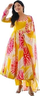 WedaniGeorgette Anarkali Kurta Set for Women