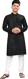 Men's Indian Ethnic Wear Straight Lucknowi Kurta