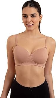 (NYB198 Cotton Lightly Padded & Non Wired T-Shirt Bra for Women | Medium Coverage Bra with Soft Detachable Straps | Ideal for All Day Comfort