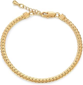 Dainty Layering Bracelets for Women 18 k Gold Plated Fashion Adjustable Chunky Cuban Paperclip Link Chain Bracelets Jewelry for Women Girls Gift