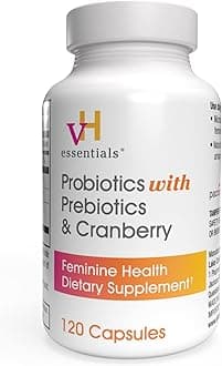 vH essentials Probiotics with Prebiotics and Cranberry Feminine Health Supplement - 120 Capsules (544-36)
