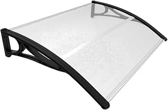 Door canopy with middle bar 80x120cm Black