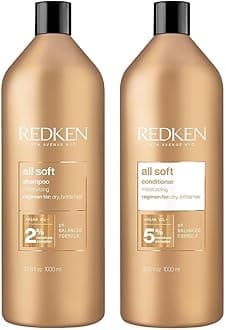 Redken All Soft Shampoo and Conditioner Set - Gently Cleanses and Softens, Moisturizing and Hydrating Set For Dry, Brittle Hair, With Argan Oil