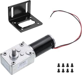 MECCANIXITY DC 12V High Torque Turbine Worm Geared Motor with 8mm Shaft 250RPM Geared Motor with Wire for Electric Fireplace