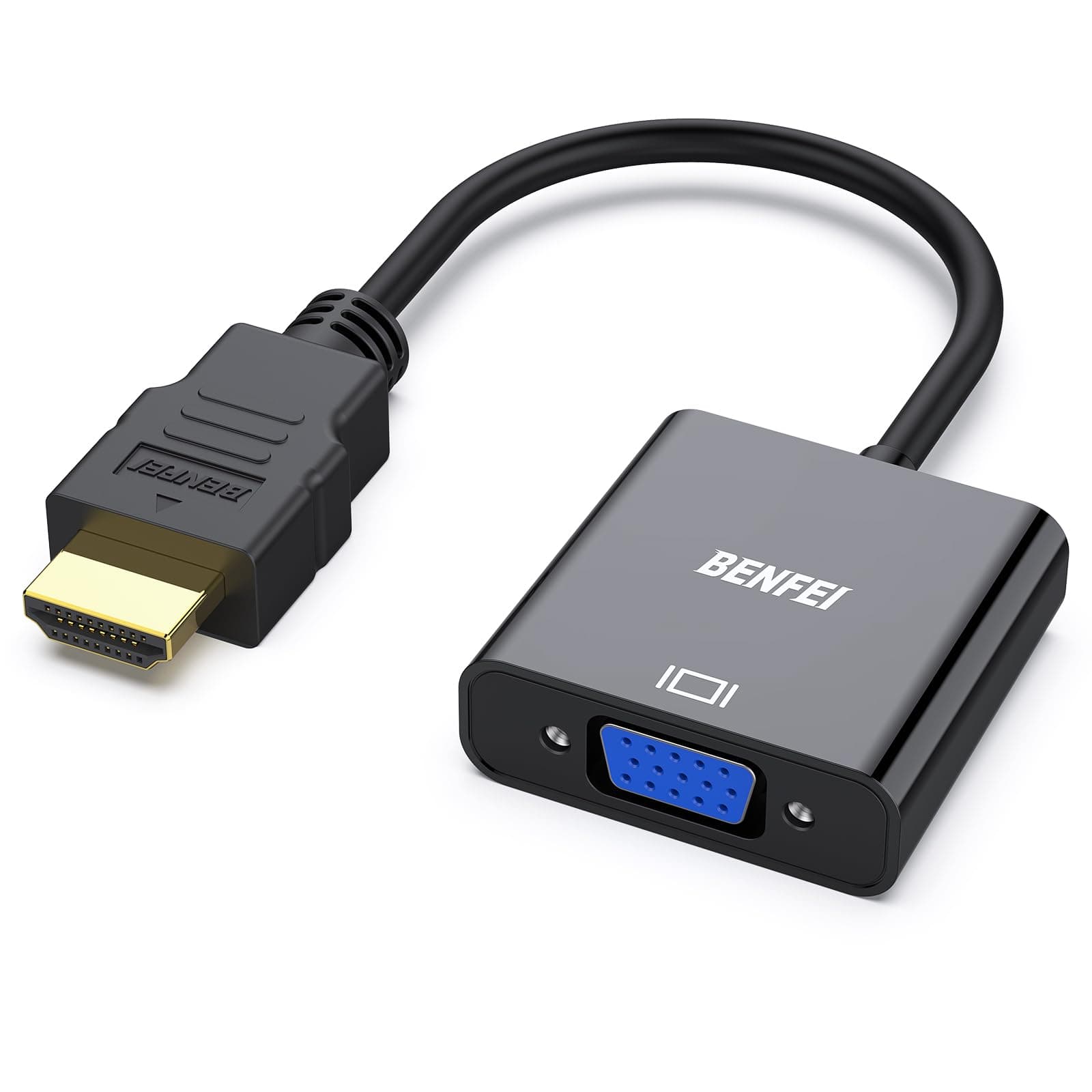 BENFEI HDMI to VGA (D-SUB) Adapter hdmi Converter (Male to Female, Not Support Reverse Way) 1080p Full HD Computer, Desktop, Laptop, PC, Monitor, Projector, HDTV, Chromebook, Raspberry Pi, Roku and More - Black