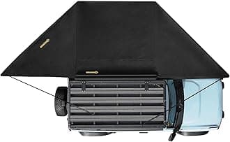 BUNKER INDUST 180 Degree Awning Free Standing, Vehicle Overland Awning Built-in LED Light - Three Colors, Car Driver Passenger Side, Waterproof Wind Resistant for SUV Van Truck Camper