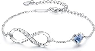 CDE Infinity Heart Symbol Charm Link Bracelet for Women 925 Sterling Silver Stainless Steel Adjustable Mother's Day Gift Anniversary Jewelry Birthday Gifts for Women Wife Girlfriend Her (Stainless