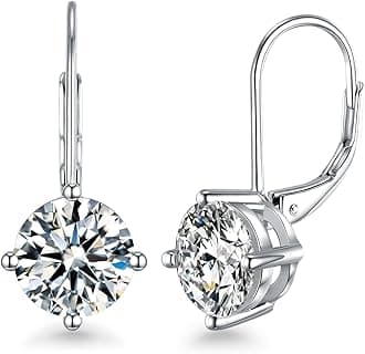 Moissanite Dangle Earrings for Women, 925 Sterling Silver Earrings, 18K White Gold Plating earrings for Women