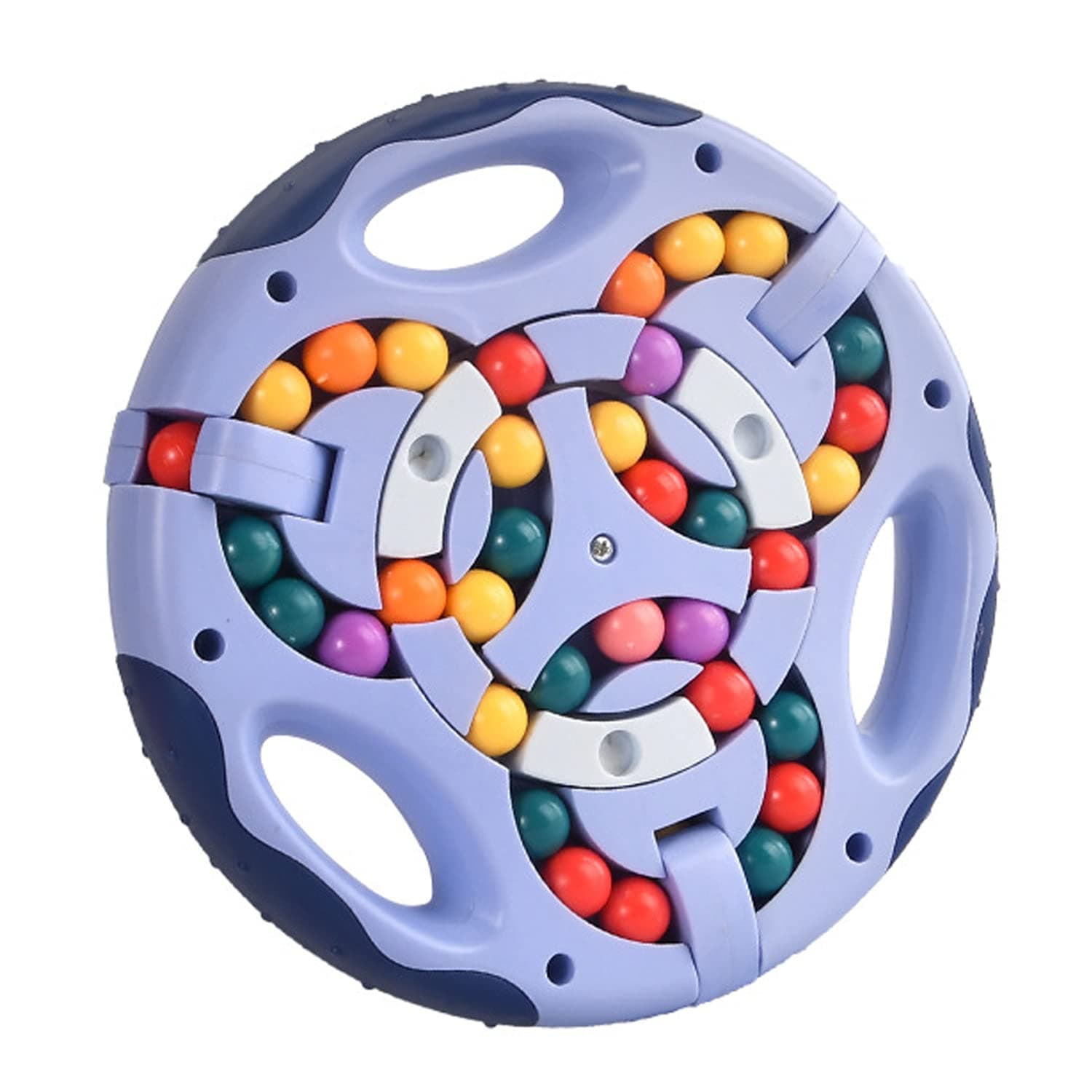 GERUI Rotating Finger Cube Intelligence Games, IQ Game Magic Bean Rotating Cube Toy, Decompression Puzzle Toys for Children Teens Adults - Latest Anxiety Relief Toy (Blue)