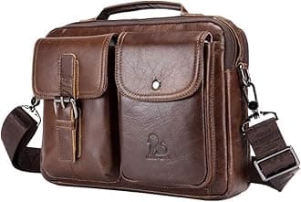 Small Leather Sling Shoulder Bag Messenger Pack for Men Women Outdoor Travel Business