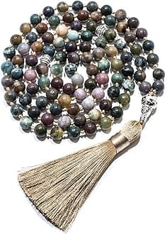 Tasbih Prayer Beads Allah & Muhammad Islamic Prayer Rosary Muslim Islam Misbaha Tasbeeh Sibha 99 Necklace 33 Bracelet (8mm green indian onyx 99 beads)