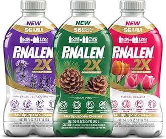PINALEN 2X Max Aromas Concentrated Multipurpose Cleaner - Fresh Pine, Floral Delight, & Lavender Soothe - 56 fl oz (Pack of 3)