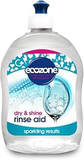 Rinse Aid, Natural Rinsing Aid for Dishwashers, Dry & Shine Gentle Formula for Sparkling & Streak-Free Results, Leaves Glass & Crockery Hygienically Clean, Vegan Friendly Solution (500ml)