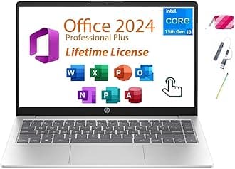 HP 15.6" Touchscreen Laptop, Lifetime Office 2024, Intel 13th Core i3-1315U(Beats i5-1135G7), 8GB RAM, 512GB PCIe SSD, Ai Copilot, Long Battery Life, Type C, Windows 11 Pro,W/BTP Bundle