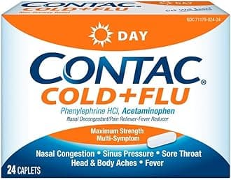 Contac Meda Consumer Healthcare Cold Plus Flu, 24 Caplets (Pack of 1)