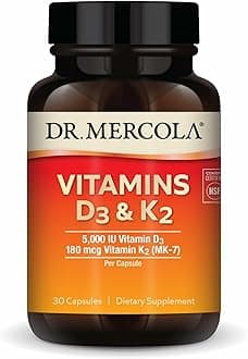 Dr. MercolaVitamins D3 & K2, 30 Servings (30 Capsules), Dietary Supplement, Supports Immune Health, Non GMO, NSF Certified