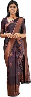 Shiv TextilesWomen'ss Banarasi Silk Saree With Blouse Perfect For Every Occasion Copper Zari
