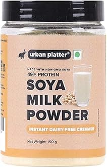 Urban Platter Soy Milk Powder, 150g / 5.3oz [Vegan, Non-GMO & 49% Protein]