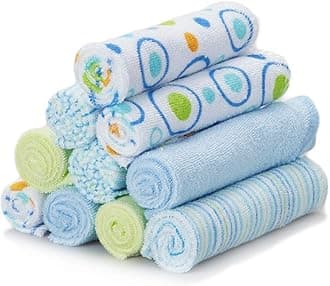 Spasilk Soft Terry Bath For Newborn Boy or Girl - Pack of 10