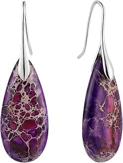 SELOVO Stone Fishhook Dangle Drop Earrings Statement Earrings for Women Stone