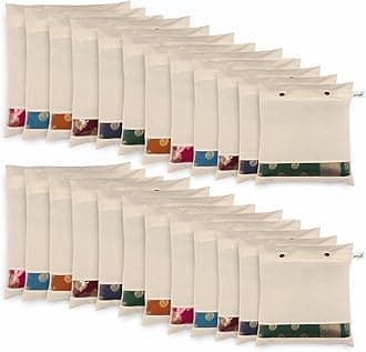 JD FRESH 24 Pcs Saree Covers For Storage/cotton storage bags for clothes/Multi-Purpose Lehenga Storage Bag/Clothes Covers for Dresses/Sarees/Lehengas (14x16 Inch, Brown)