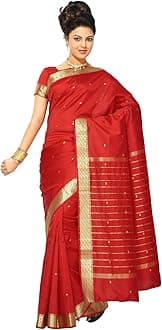 Womens Indian Ethnic Traditional Banarasi Art Silk Saree Sari Wrap Fabric Dress Drape