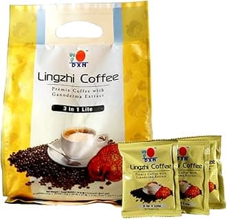 DXN lingzhi 3 in 1 LITE Ganoderma (Red Reishi) Coffee - lighter version of original 3 in 1 ganoderma coffee (Pack of 5)