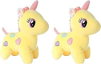 Babique Unicorn Teddy Bear Plush Soft Toy Cute Kids Birthday Animal Baby Boys/Girls (25 Cm, Yellow) (Pack of 2)