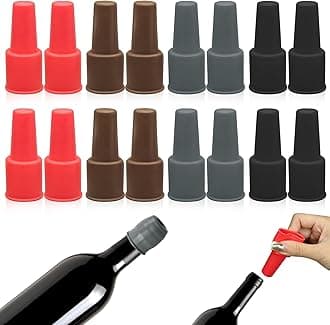16Pcs Silicone Wine Seal Stopper, Silicone Elastic Wine Stopper Reusable Sparkling Wine Bottle Stopper, Keep-Wine-Fresh Sparkling Wine Bottle Stopper for Home Party Beer Champagne