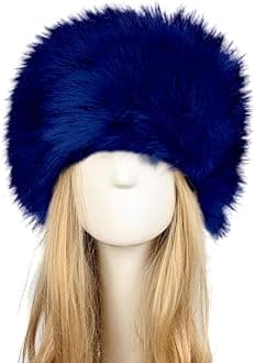 Old Dlrd Russian Hat,Winter Faux Fur Hats for Women,Warm Russian Cossack Style Hat for Ladies