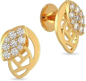 Malabar Gold & Diamonds 22k (916) Yellow Gold Stud Earrings for Women, Girls and Kids, Stud Earrings