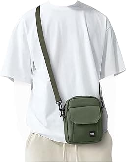 PAUBACKCrossbody Bag for Mens,Travel Passport Wallet Bag for Men for Cell Phone, Small Neck Pouch Side Shoulder Bag for Men