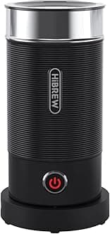 HiBREW M1A Electric Milk Frother, Automatic Milk Steamer Foamer for Cold/Hot Chocolate Latte Cappuccino, 3 in 1 Milk Heater Warmer 6.8oz (Black)