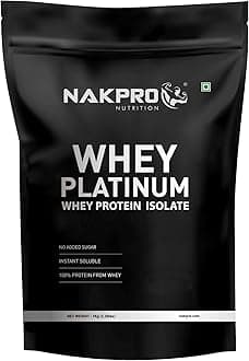 NAKPRO Platinum Whey Protein Isolate 1kg Blueberry | 28g Protein, 6.4g BCAA | Trustified Certified 100% Authentic Supplement Powder & No Adulteration | Low Carbs, Fast Absorbing Whey Protein Powder
