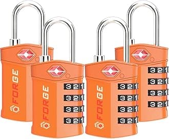 Forge Travel Lock,TSA Approved Luggage Locks for Air Travel, Gym Lockers, School Lockers, Pelican Cases, Gun Case, Easy Read Dials, Durable Alloy Body