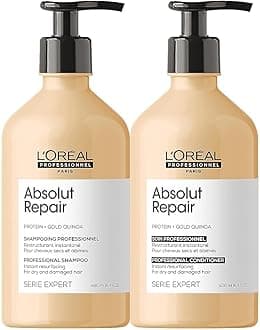 L'Oréal Professionnel Paris Absolut Repair Shampoo & Conditioner Set - Repairs Damage & Provides Hair Shine, For Dry, Damaged Hair