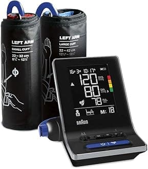 Braun ExactFit 5 Connect Smart Upper Arm Blood Pressure Monitor - Braun Healthy Heart app compatible - Color-coded Indicator -2 Cuff Sizes - For Home Use - BUA6350