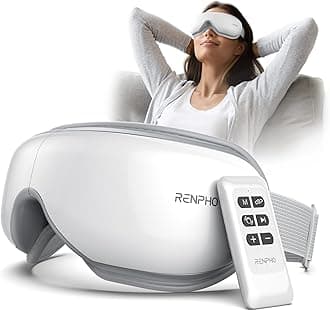 RENPHO Mothers Day Gifts for Mum & Birthday Gifts, Eyeris 1 Eye Massager with Heat, Heated Eye Massage Mask with Remote, Vibration and Bluetooth Music, Eye Mask for Sleeping, Dry Eyes