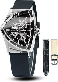 Men's Military Skeleton Automatic Mechanical Wrist Watch for Men Triangle Wristwatch